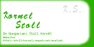 kornel stoll business card