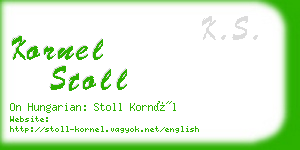 kornel stoll business card